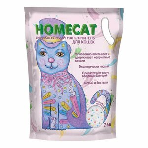 HOMECAT Волшебные кристаллы 7,6 л силикагелевый наполнитель для кошачьих туалетов 1х4 , 79953 (1 шт)