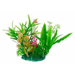Homefish Растение для аквариума пластиковое Альпиния, с грузом, 11 см