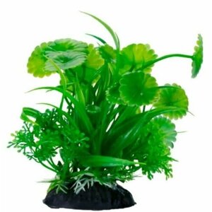 Homefish Растение для аквариума пластиковое Гидрокотила, с грузом, 12 см