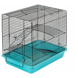 Homepet №2 клетка для грызунов, двухэтажная 33х24х28 см, бирюзовая