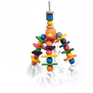 Игрушка для птиц DUVO+Деревянный осьминог", разноцветный, 35.5х10см (Бельгия)