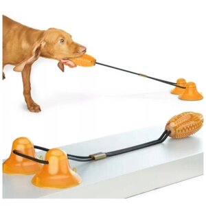 Игрушка для собак для чистки зубов и лакомства, на присосках