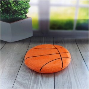 Игрушка для собак Мяч баскетбольный плоский пищащий TailsTime, диаметр 16 см