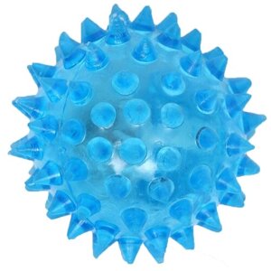 Игрушка для собак - мяч светящийся средний, TPR, 5,5 см, голубой, 1 шт.