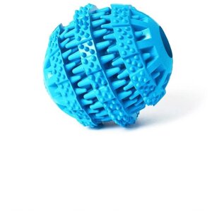 Игрушка мяч для собак резиновый неубиваемый, Чистые Клыки, Играй Гуляй, 5 см, синий