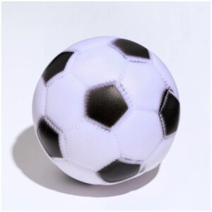 Игрушка пищащая Мяч Футбол для собак, 6,2 см, белая
