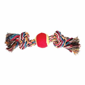 Игрушка Triol Веревка Два узла с мячом для взрослых собак цветной 20см 0073XJ