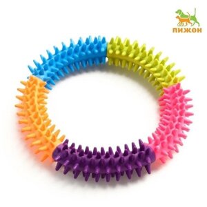 Игрушка жевательная для собак Кусочек счастья, 15 см, разноцветная