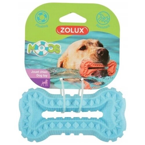Игрушка Золюкс серия МУС, косточка для собак термопластичная резина голубая 13см 479092BLE