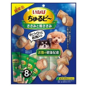 INABA Ciao Churu Bee 8х10 г лакомство для собак для здоровья ЖКТ куриное филе 1 шт