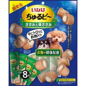 INABA Ciao Churu Bee 8х10 г лакомство для собак для здоровья ЖКТ куриное филе 16 шт