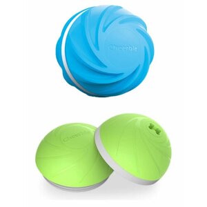 Интерактивная игрушка для собак, мячик дразнилка Cheerble Wicked Ball Cyclone голубой + Доп. Корпус зеленый