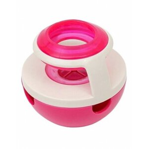 Интерактивная игрушка для собак "Неваляшка" с ёмкостью для корма, ZooOne, розовая), T502-03