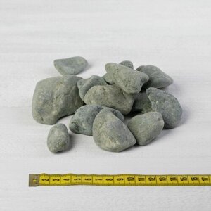 Камень натуральный Галька темная зеленая фр. 20-80 мм, 3 кг (339). Декоративный грунт