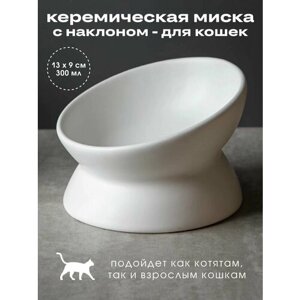 Керамическая миска для кошки и собак на подставке