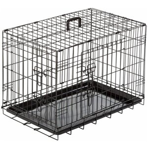 Клетка для собак двухдверная DUVO+Pet Kennel Top Line SMALL", чёрная, 62х44х50см (Бельгия)