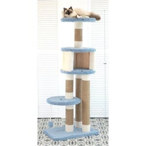 Комплекс для кошек Котомастер "Парис" высота 145см, голубой/ваниль