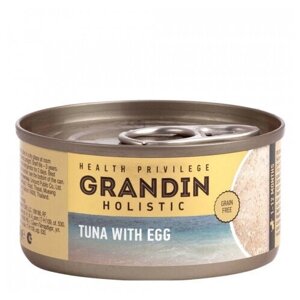 Консервированный корм Grandin для котят филе тунца с яйцом 80 г, 12 шт