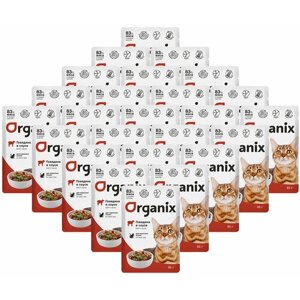 Консервы ORGANIX для взрослых кошек с говядиной в соусе (85 гр х 25 шт)