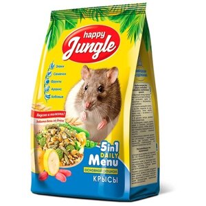 Корм для декоративных крыс Happy Jungle 5 in 1 Daily Menu Основной рацион , 400 г