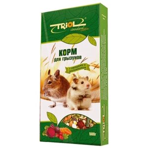 Корм для грызунов с овощами и шиповником Триол standart, 500г (18 шт)