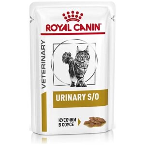 Корм для кошек Royal Canin Urinary S/O, для лечения МКБ, с курицей 6 шт. х 85 г (кусочки в соусе)