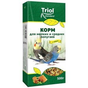 Корм для мелких и средних попугаев с мёдом Триол standart, 500г (10 шт)