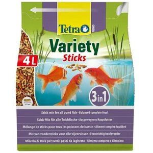 Корм для прудовых рыб Tetra Pond Variety Sticks 4 л, смесь из 3-х видов палочек (2 шт)