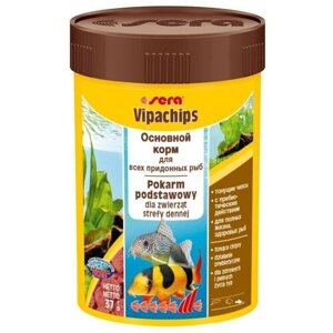 Корм для рыб Sera Vipachips 250мл, чипсы для донных рыб с водорослью спирулина