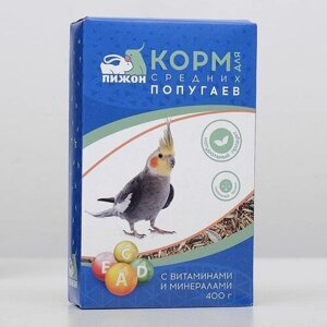 Корм для средних попугаев, с витаминами и минералами, 400 г