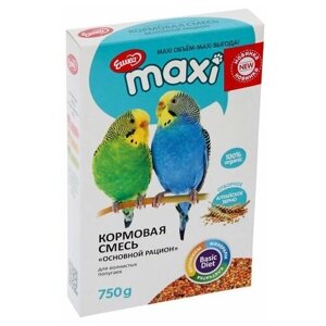 Корм "Ешка MAXI" для волнистых попугаев, основной рацион, 750 г