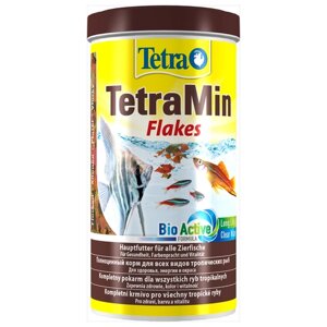 Корм TetraMin основной для всех видов аквариумных рыб в хлопьях, 1 л