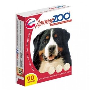 Кормовая добавка Доктор ZOO для собак Здоровье кожи и шерсти с биотином , 90 таб.
