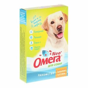 Кормовая добавка Омега Neo + Здоровые суставы для собак, с глюкозамином и коллагеном , 90 шт. в уп.