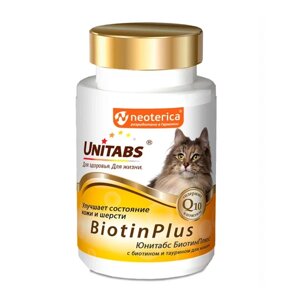 Кормовая добавка Unitabs BiotinPlus с биотином и таурином таблетки , 200 таб.