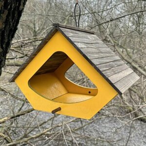 Кормушка для птиц PinePeak / деревянный скворечник для птиц подвесной для дачи и сада, 220х320х240мм
