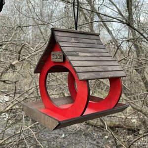 Кормушка для птиц PinePeak / деревянный скворечник для птиц подвесной для дачи и сада, 260х250х270мм