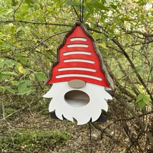 Кормушка для птиц PinePeak / деревянный скворечник для птиц подвесной для дачи и сада, 300х220х140мм