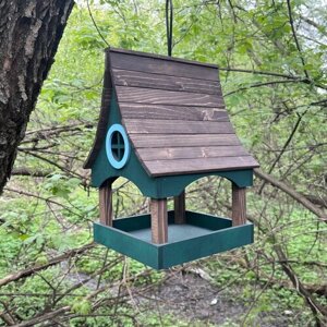 Кормушка для птиц PinePeak / деревянный скворечник для птиц подвесной для дачи и сада, 320х220х240мм