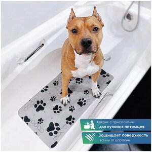 Коврик для животных для ванной с присосками 43х90 см / коврик для купания собак и мытья кошек