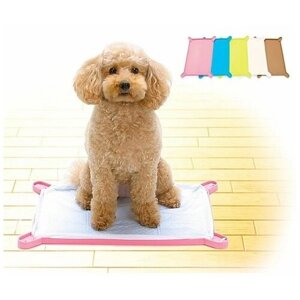 Коврик-лоток для собак Japan Premium Pet силиконовый с бортиком 44*31*1,2 см, средний розовый