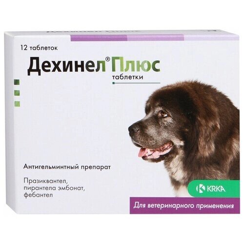 KRKA Дехинел плюс XL таблетки для собак, 12 таб.