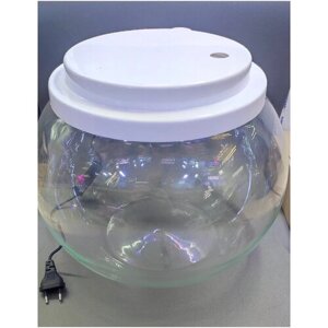 Крышка-светильник для круглого аквариума 20 литров, диаметр 25 см, белая