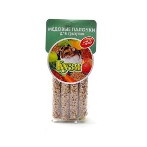 Кузя Медовые палочки для грызунов фрукты+овощи, 4шт, 0,015 кг