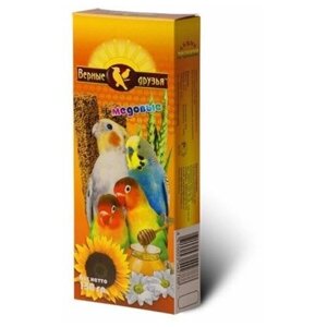 Лакомства "Верные друзья" для попугаев медовые (2 зерновые палочки) 150 гр. Коробка