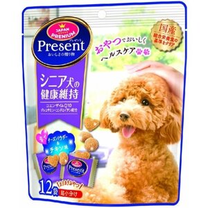 Лакомство для собак хрустящее Japan Premium Pet PRESENT с глюкозамином для укрепления суставов для пожилых собак.