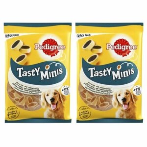 Лакомство для взрослых собак Pedigree Tasty Minis, ароматные кусочки с говядиной,2шт по 140г)