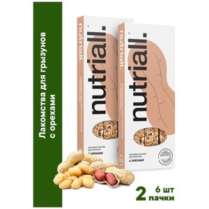 Лакомство Nutriall Зерновые палочки для грызунов с орехом 2 упаковки, 6 шт