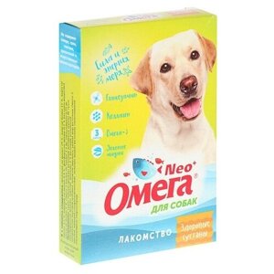 Лакомство Омега Nео+Здоровые суставы" для собак, с глюкозамином и коллагеном, 90 табл