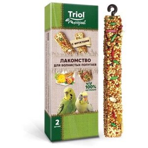 Лакомство Triol Original для волнистых попугаев с фруктами , 55г,в упаковке 2шт)
